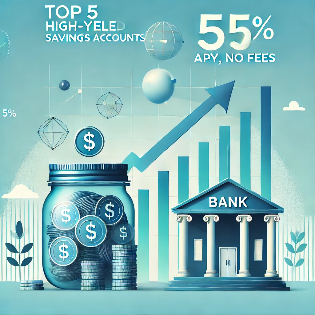 Top 5 High-Yield Savings Accounts 2024: 5% APY, No Fees